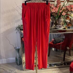 Toupy Paris Red Garment silk pants size L